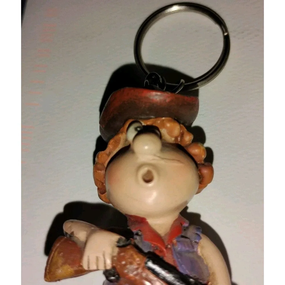 Crazy Crosseyed Cowboy Keychain Figure Possible Vintage Carrying‎ Shotgun Scar